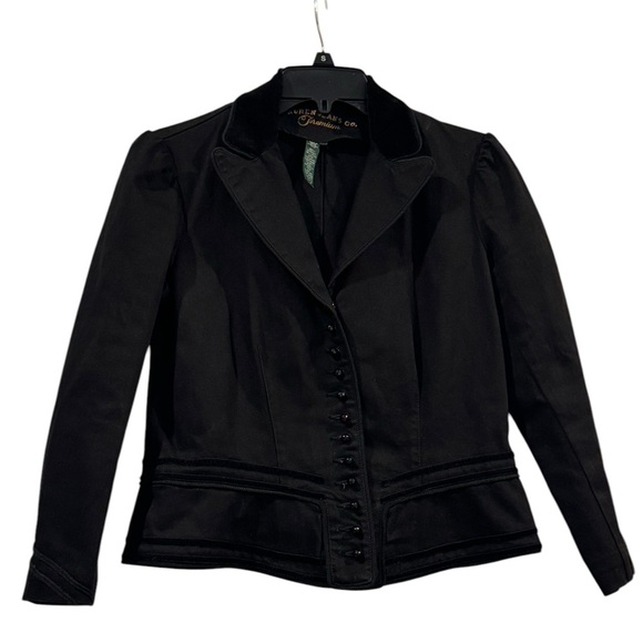 Womens Ralph Lauren Black Fitted Jacket Glass Buttons Lauren Jeans Co: Small - Picture 1 of 10